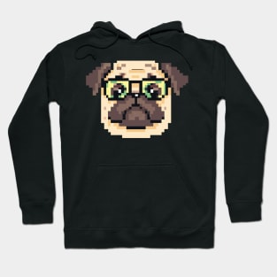 Mops Hipster Pixel Art Dog Lover Retro Hoodie